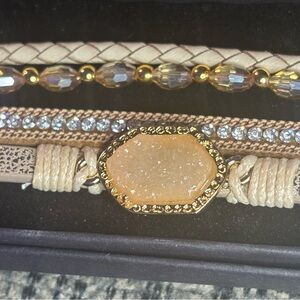 Crystal Gold and Cream Bracelet